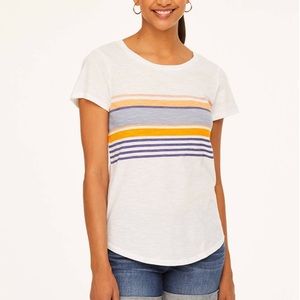 NWT Loft Outlet | White Stripe Short Sleeve Tee